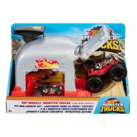 Hot Wheels Monster Truck Pit & Launch Play Sets Team Bone Shaker vehicle car NEW