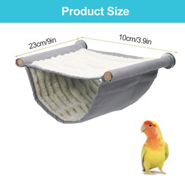 Bird Budgie Hammock - Double Tier Warm Bird Nest with Support Plate | Toys & Accessories for Cage, Winter Dormancy & Protection