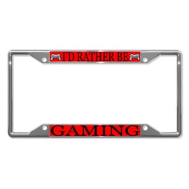 Fastasticdeals I'd Rather Be Gaming Sport License Plate Frame Tag Holder Cover