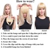 RUNRAYAY Fake Clip in Bangs, 100% Human Hair Extensions French