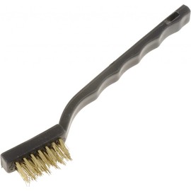 KarParts360 Wire Brush | Brass Bristle Composition | Black Housing | Plastic Handle Material | Hammer Head | 5.3 Inches Handle Length