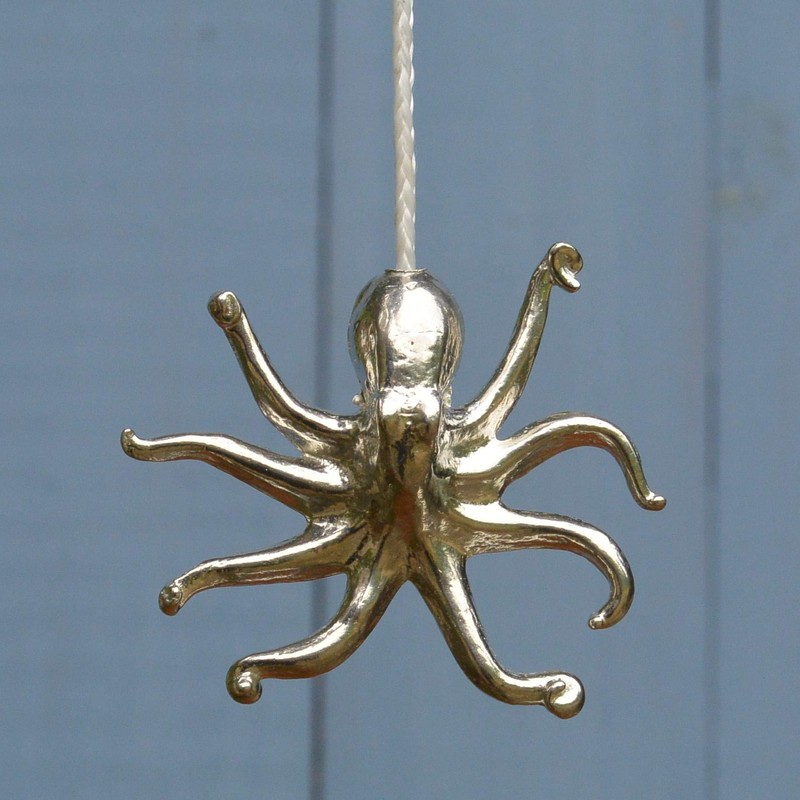 Octopus Light Pull Handle, Pewter Octopus Light Pull Cord Handle,