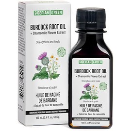 Burdock Oil with Chamomile Extract – 100ml Burdock Root Oil for Hair Growth, Hair Thinning and Loss – Pure and Natural Siberian Herbs – Strengthening and Healing Hair Care