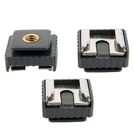 NICEYRIG Hot Shoe Mount Adapter Shoe Adapter SC-6 Standard with 1/4'' Threaded Flash Hot Shoe Mount Adapter for Studio Light Holder for Flash 580EX II 580EX II 430EX II 430EX etc 3pcs -129