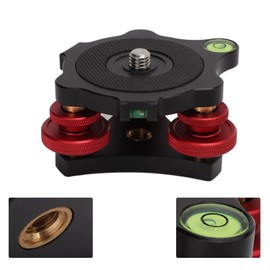 LP-64 Black Aluminum Alloy Levelling Base, Durable, Corrosion Resistant, Three Wheel Leveling Level for SLR Camera for Ball Head