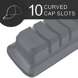 Capstak Hat organizer for baseball caps - hat holder for 10 baseball caps - No install required cap rack closet organizer system hat racks for baseball caps (Gray)