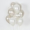 12 Inch Round Balloons, 30cm Balloons, Pearl White+Crystal Clear+Silver, Pack