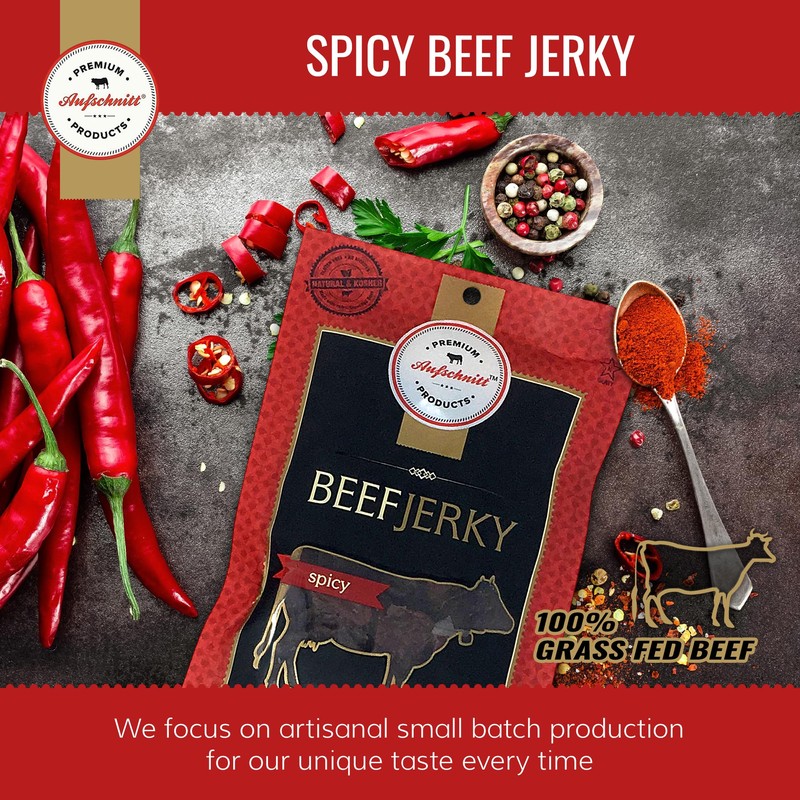Aufschnitt Grass Fed Beef Jerky - Low Sodium, Certified Kosher