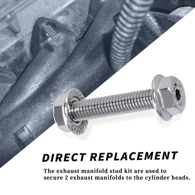 GSTP M8*1.25 Studs Kit Exhaust Studs and Nuts Kit Compatible