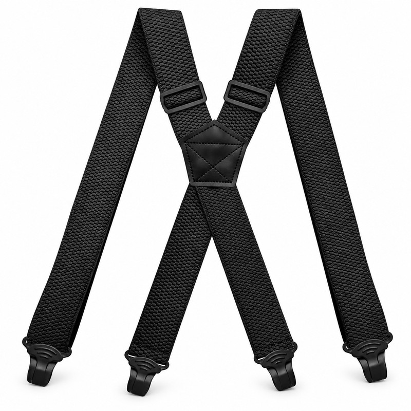 Heavy Duty Suspenders for Men – Adjustable 1.5-Inch Wide Elastic