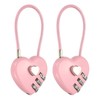 PATIKIL 3 Digit Cable Combination Lock, 2 Pcs Heart Shape
