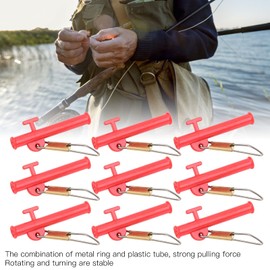 QANYEGN 40 Pcs Fishing Slider, Fishing Line Sinker Slider with Metal Snaps and ABS Slider Clip, Outdoor Fishing Accessories (Red)