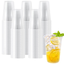 Huifany 600 Pack 9 oz Plastic Cups, Disposable Clear Plastic Cups, Clear Cold/Hot Drinking Cup for Party, Events, Birthday
