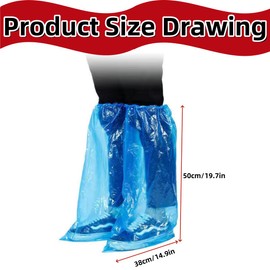10PCS (5 Pairs) Shoe Covers, Outdoor Rafting Waterproof Shoe Covers, High Rain Riding Non-Slip Thick Rain Shoe Covers, Indoor and Outdoor Waterproof Shoe Covers (Blue)