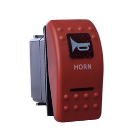 Etopar Car Boat 12V 20A 24V 10A Momentary Red Cover Red LED Light Lamp Speaker Rocker Toggle Switch 5Pin Horn Light