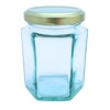 Bramley & Sage 190ml 8oz Hexagonal Jam Jar with Gold