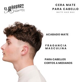 Cera Mate Para Cabello, Barba y Bigote - Con Aceite de Ricino - 75% de Origen Natural - Sin Petrolatos - Para Todo Tipo de Cabello - Brinda Textura (Large)