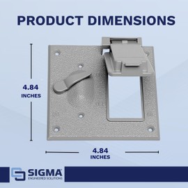 Sigma Engineered Solutions 14344 2-Gang Toggle Switch/GFCI Combination Weatherproof Cover, Gray