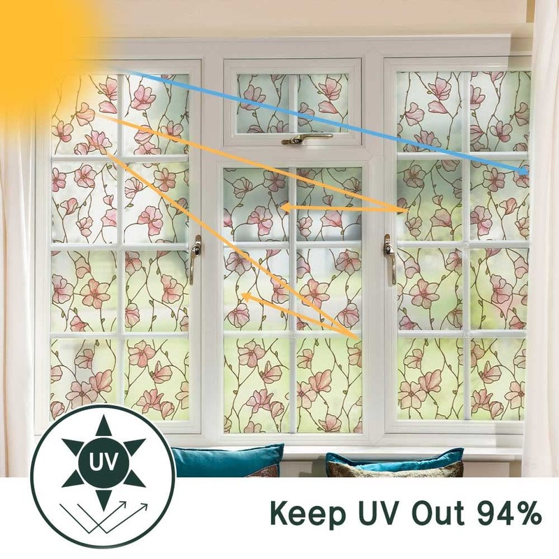 UNI Window Film Static Clings Non Adhesive 3D Stained Glass