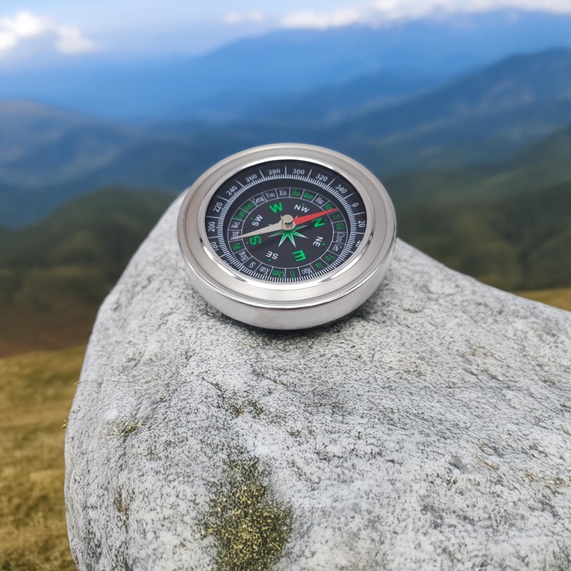 Durable Metal Hiking Compass - Compact and Portable, Ideal for
