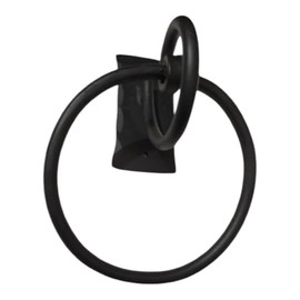 Rumyn Modern Towel Ring Holder, Wall Mount Bathroom Hardware, Matte Black Hand Towel Holder Heavy Duty Towel Hanger for Bath, Kitchen