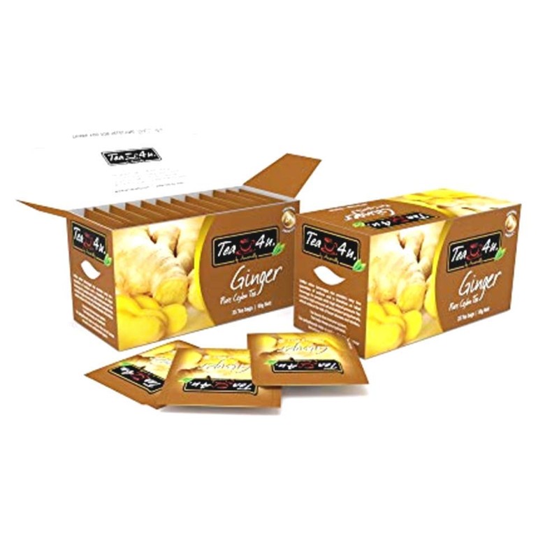Tea4U Ginger Black Tea Bags - Original Ceylon Tea