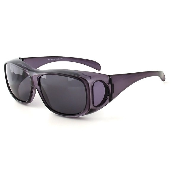 Calabria 43199 Wrap-Around Polarized Fitover Sunglasses Charcoal Men Women Fits