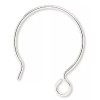 Platinum Ear Wire, 2 Pair Sterling Silver 21 Gauge 20mm
