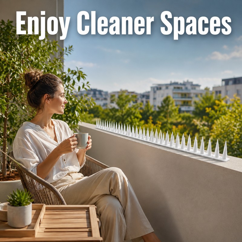 Bird Repellent Spikes for Outdoor Use - Bendable PP Deterrent
