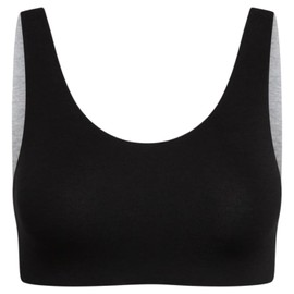 Aster Tank Bra, Ultra Soft Organic Cotton | Teens & Tweens Reversible & Seamless First Bra, Wide Band for Extra Support | Comfortable Sports Bra Black-Grey