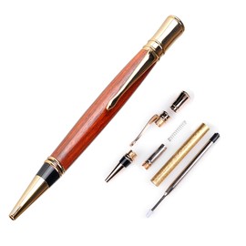 Yeivzwba Executive Pen Kit - 24K Gold - Chrome - Ballpoint Twist pen (1)