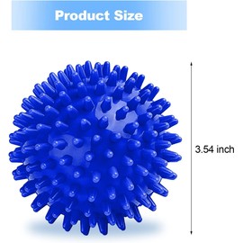 Pack of 2 Spiky Hard Massage Balls for Myofascial Release, Trigger Point Therapy, Muscle Knots, and Yoga Therapy (9CM Blue and Red)
