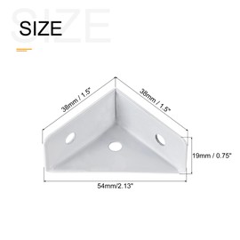 sourcing map 10Pcs Angle Corner Brackets 38mm x 38mm, Cold Rolled Steel Braces Joining Support with Screws for Desk Bed Edge White