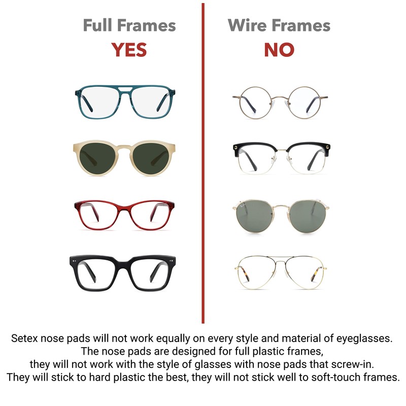 Setex Gecko Grip Ultra-Thin 0.6mm Anti Slip Eyeglass Nose Pads,