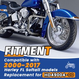 KUAFU Highway Crash Bar Compatible with 2000-2017 Harley Heritage Softail Fat Boy Springer FLST Replacement for HD49004-00 Engine Guard Chrome