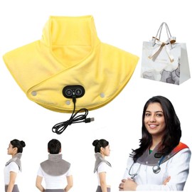 ZMPDJG ZMPDJG Electric Heating Pad, Carbon Fiber Heaters, 30x45 cm/11.81x17.72 inch, Yellow, 3 Temp & Massage Settings, USB Powered, Auto Shut-Off