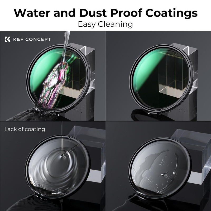 K&F Concept 82mm Variable ND2-32 Filter, 1-5 f-stops ND Lens