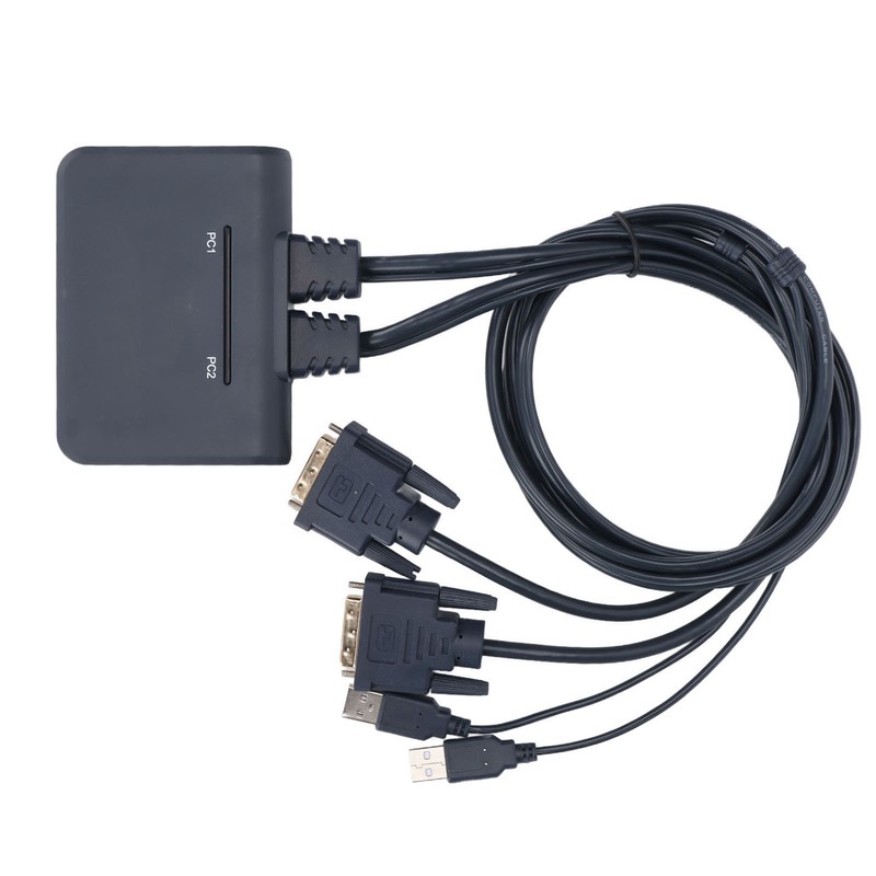 USB KVM Switch 2 Ports Wired HD Multimedia Interface KVM