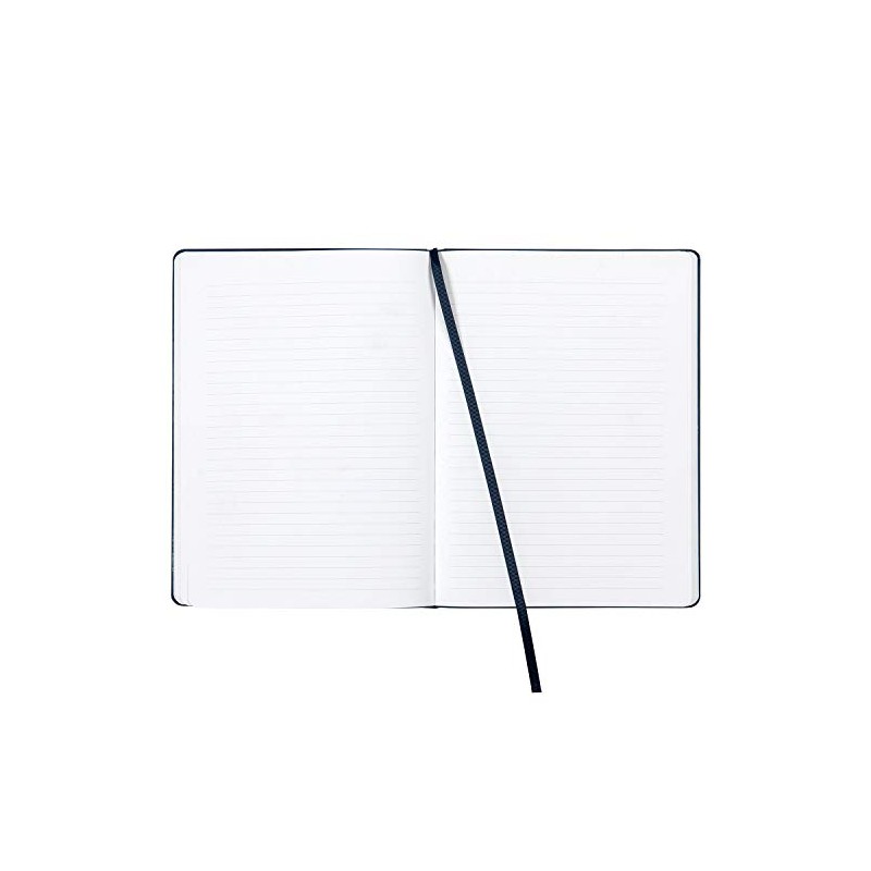 C.R. Gibson Large Navy Blue Leather Journal Notebook, 7.5'' W