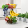 Simple Houseware 2-Tier Countertop Fruit Basket Bowl Storage, Chrome