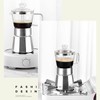 SIXAQUAE Moka Stovetop Espresso Maker,Crystal Glass-top & Aluminum Espresso Moka