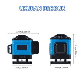 TICFOX Cross Line Laser, Self-Levelling Line Laser, 8 Lines, Laser Spirit Level, Horizontal Line Laser, Cross Laser Construction Laser for Indoor Construction Site