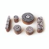 Round and Religious Pattern Wooden Printing Blocks (Set of 6)