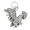 LGU Sterling Silver Oxidized 3D Gamecock Rooster Charm