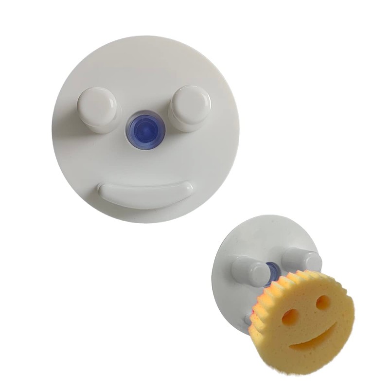 Smiling Sponge Holder with Suction Cup ，Sponge Organizer for Kitchen