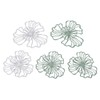 5PCS Metal Flower Wall Decor Iron Wall Art White Green