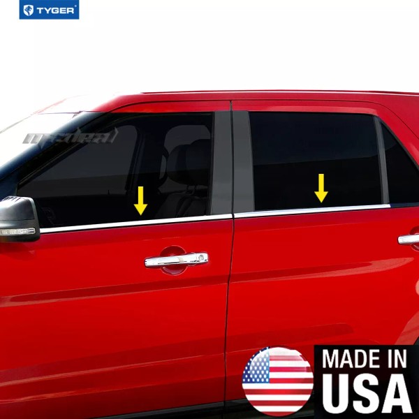 TYGER Fits 08-2014 Jeep Liberty 4PC Stainless Steel Chrome Window