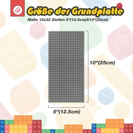 HUIZDQ 8 Pack Classic Baseplates Building Plates for Building Bricks 100% Compatible with All Major Brands-Baseplate, For Kids 3 Years Up, 5" x 10", Multicolored