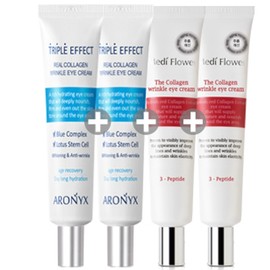 Real Collagen Triple Effect Eye Cream 40mlx4 Wrinkle Improvement Function - 3. 2 Triples + 2 Collagen Eye Creams / 리얼콜라겐 트리플 이펙트 아이크림 40mlx4개주름개선 기능성 - 3.트리플 2개+콜라겐 아이크림 2개