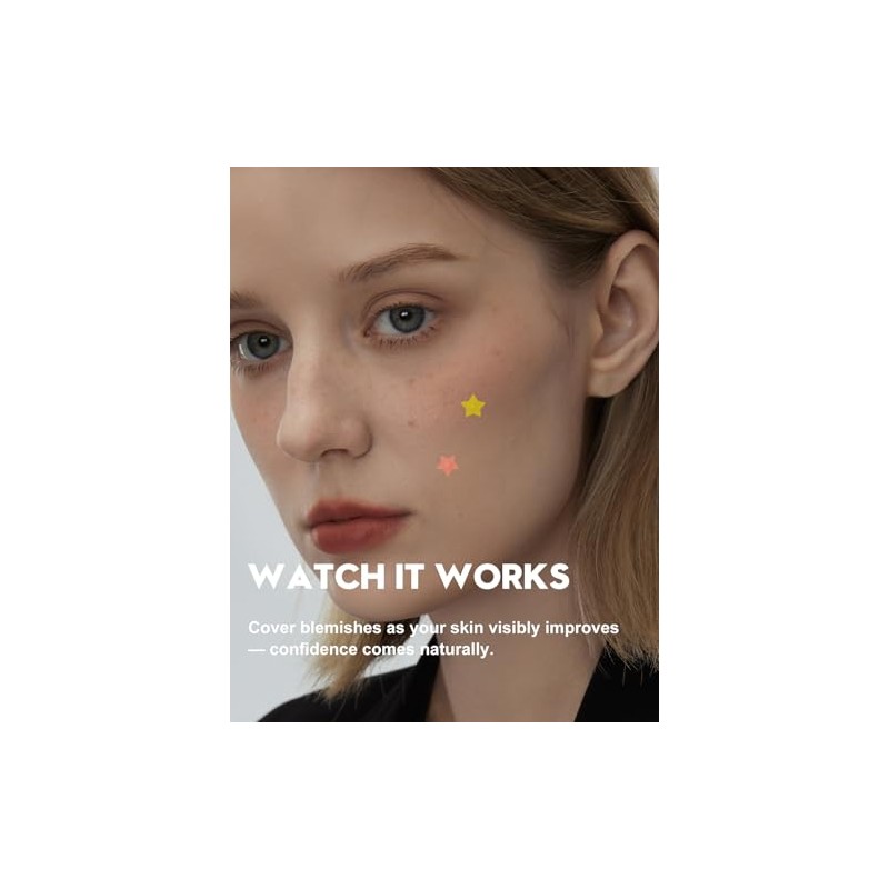 Parches para acne, 255 piezas, 5 colores y 5 tamaños